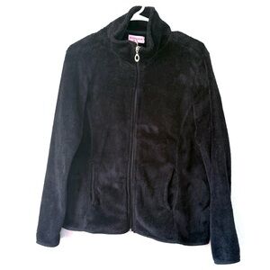 Silverwear Black Fleece Zip-Up Jacket women’s M petite